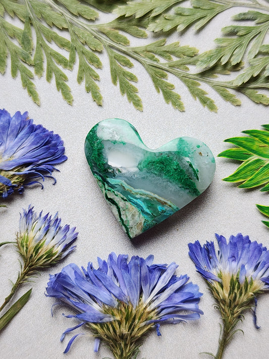 Inspiration mine Chrysocolla Malachite gem silica heart