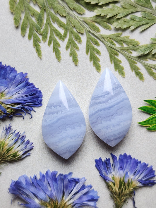 Blue lace agate pair