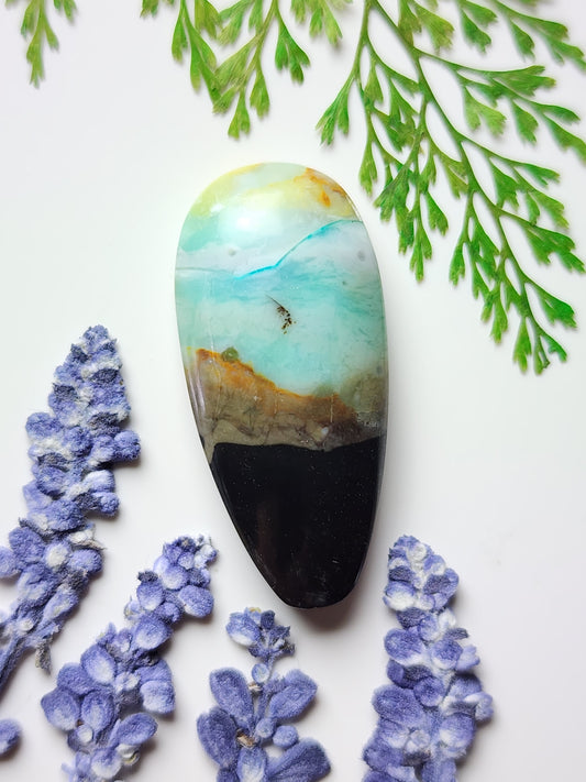 Indonesian petrified blue opalized wood