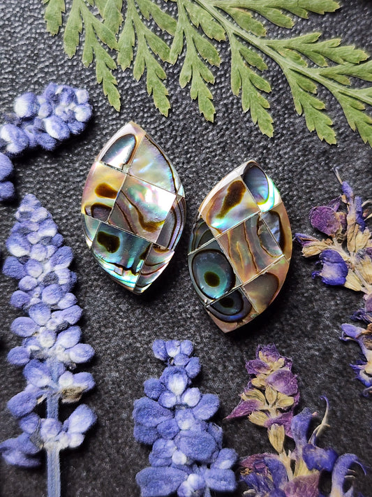 Mosaic Abalone shell pair