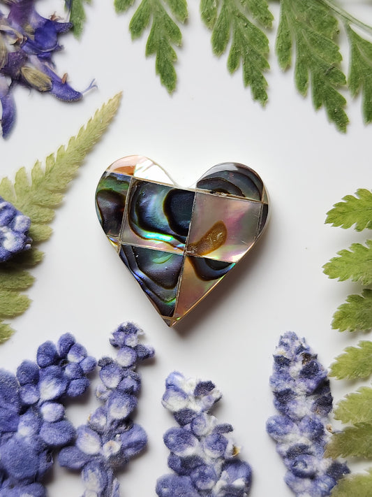 Mosaic Abalone shell heart