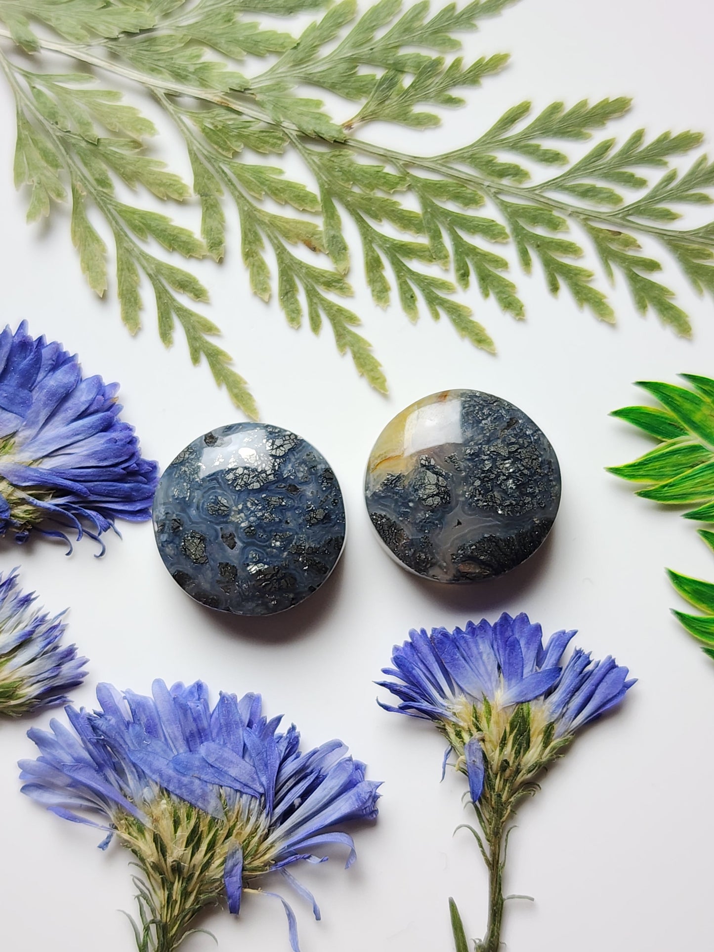 Marcasite agate pair