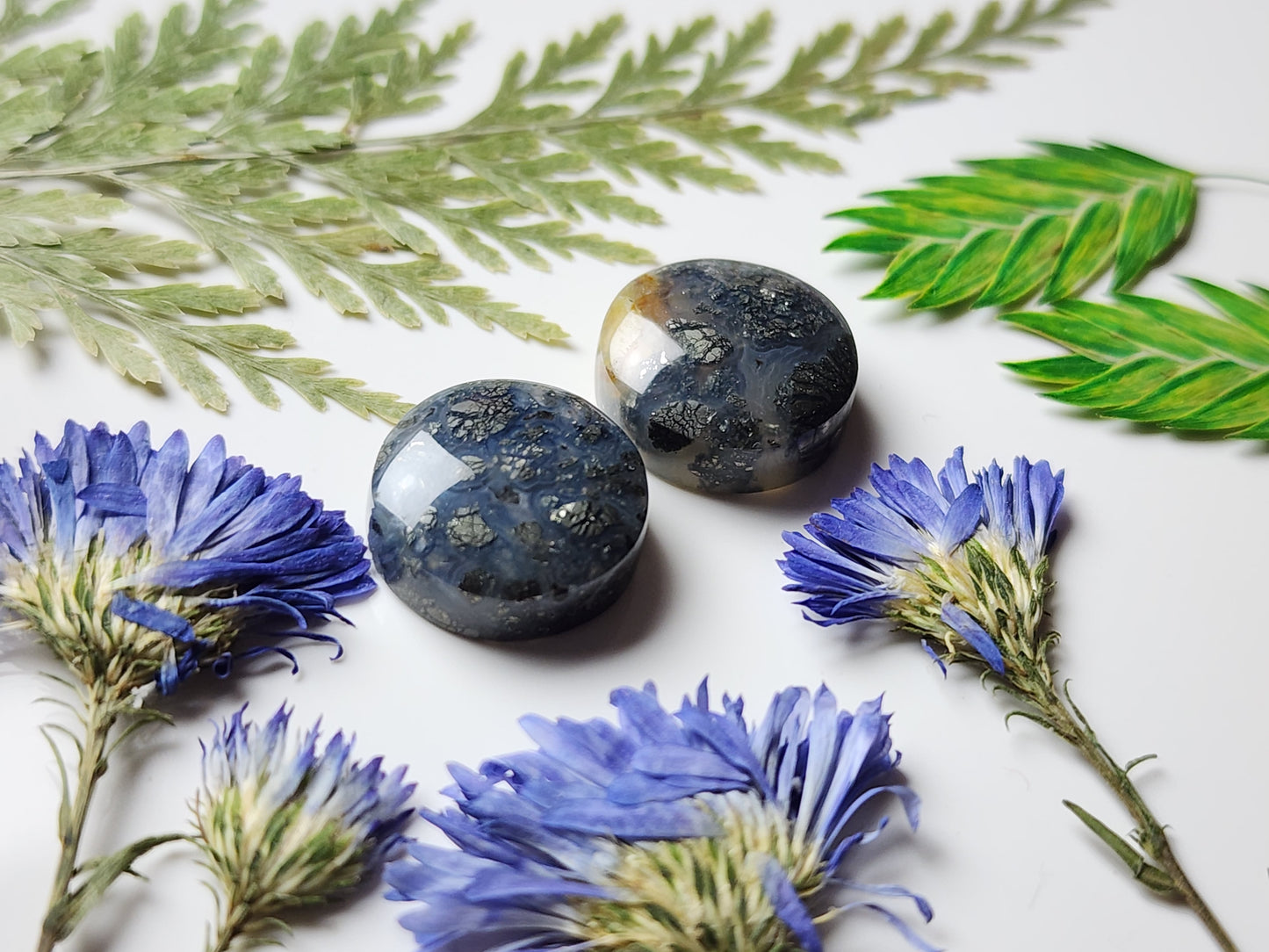 Marcasite agate pair